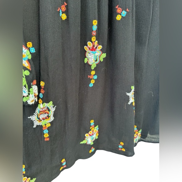 Free People Oxford Dress SMALL Embroidered Cottagecore Boho WhimsyGoth Lagenlook - Picture 5 of 16